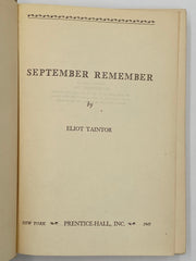 September Remember by Eliot Taintor - 1945 - Original Dust Jacket Recovery Collectibles