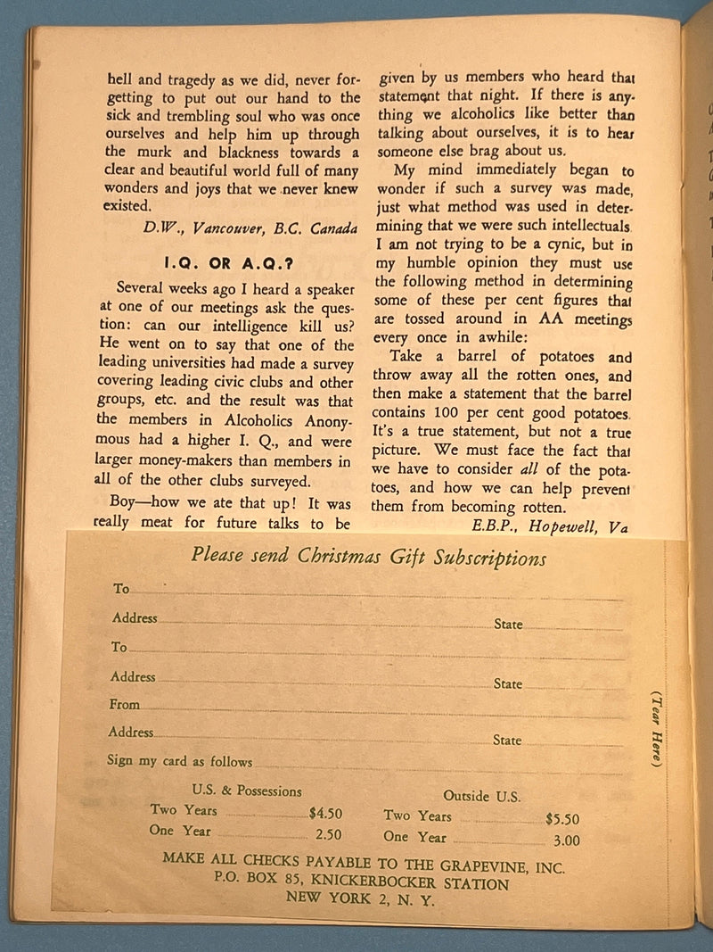 AA Grapevine from November 1953 - God and AA Mark McConnell