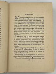 Alcoholics Anonymous First Edition 4th Printing from 1943 - Green - RDJ Recovery Collectibles