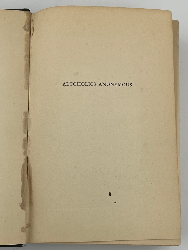 Alcoholics Anonymous First Edition 4th Printing from 1943 - Green - RDJ Recovery Collectibles