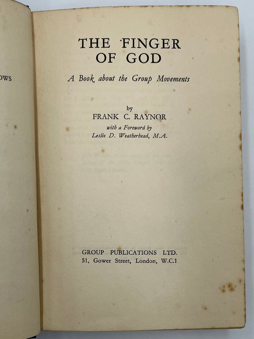 The Finger of God by Frank C. Raynor - First Printing 1934 - Signed Recovery Collectibles