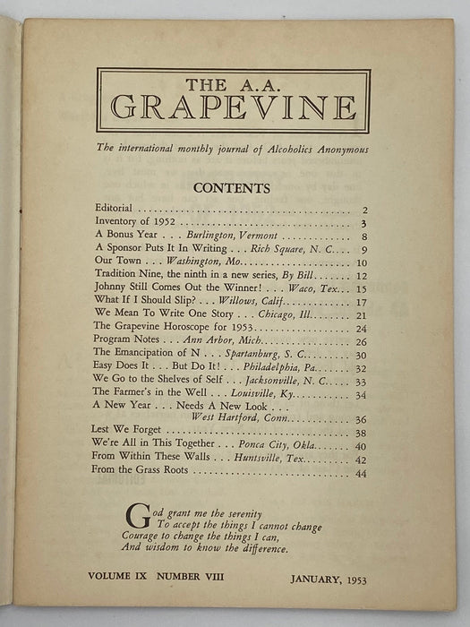 AA Grapevine January 1953 - Milestone Report Alabama