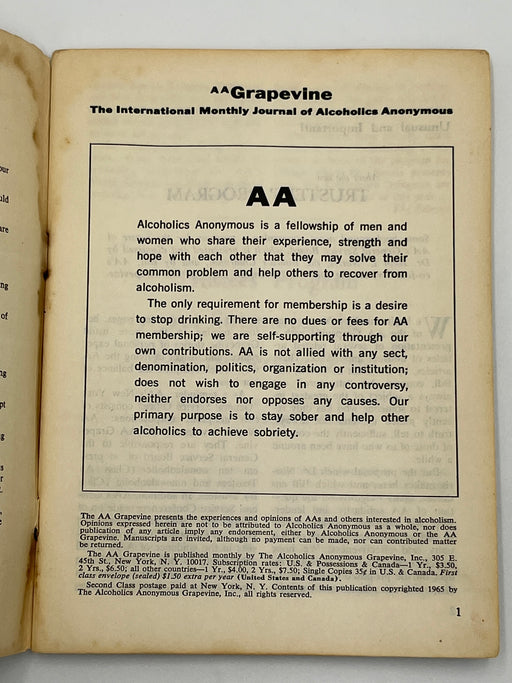 AA Grapevine from January 1966 - Trustees Program Mark McConnell