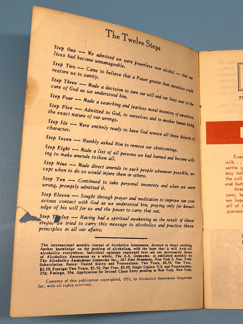 AA Grapevine from September 1952 - Tradition Five Mark McConnell