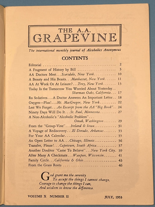AA Grapevine - July 1953 - A Fragment of History by Bill Mark McConnell