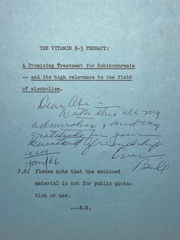 The Vitamin B-3 Therapy Communications - Signed by Bill W. Rex Jarret