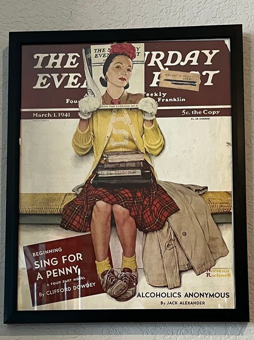 Framed Saturday Evening Post from March 1, 1941 - Alcoholics Anonymous Recovery Collectibles