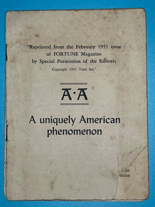 Alcoholics Anonymous - A Uniquely American Phenomenon - AA Pamphlet Recovery Collectibles