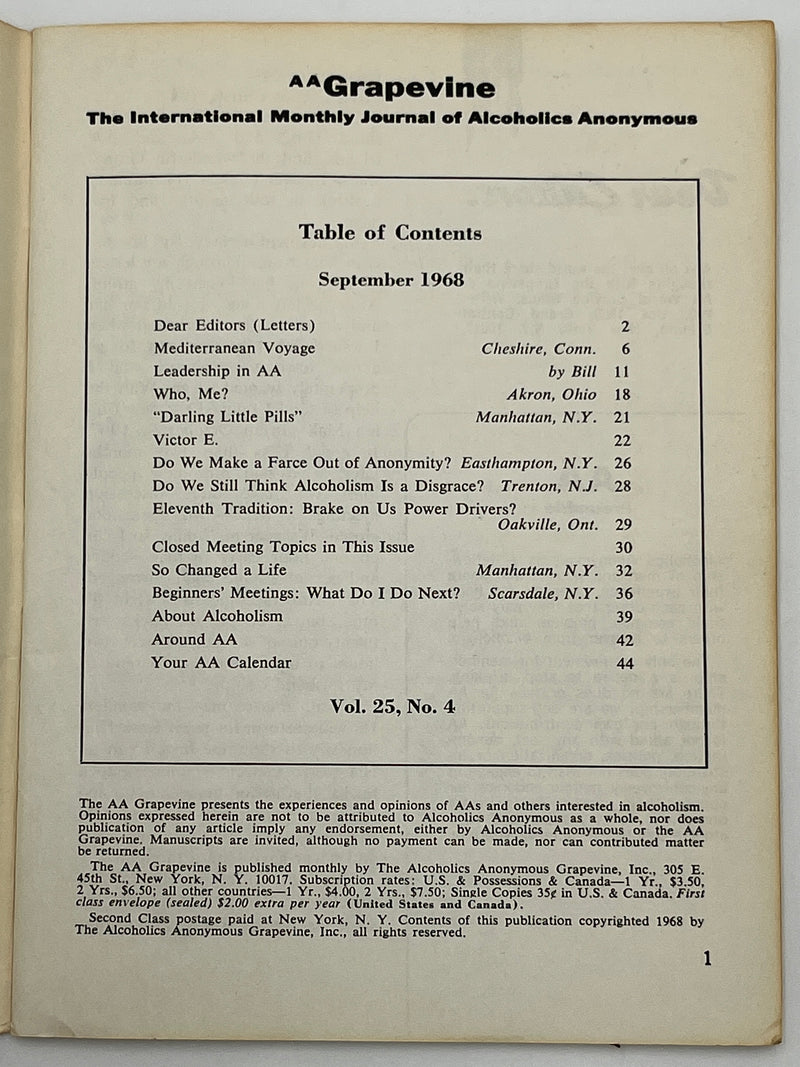 AA Grapevine from September 1968 - Leadership in AA by Bill Mark McConnell