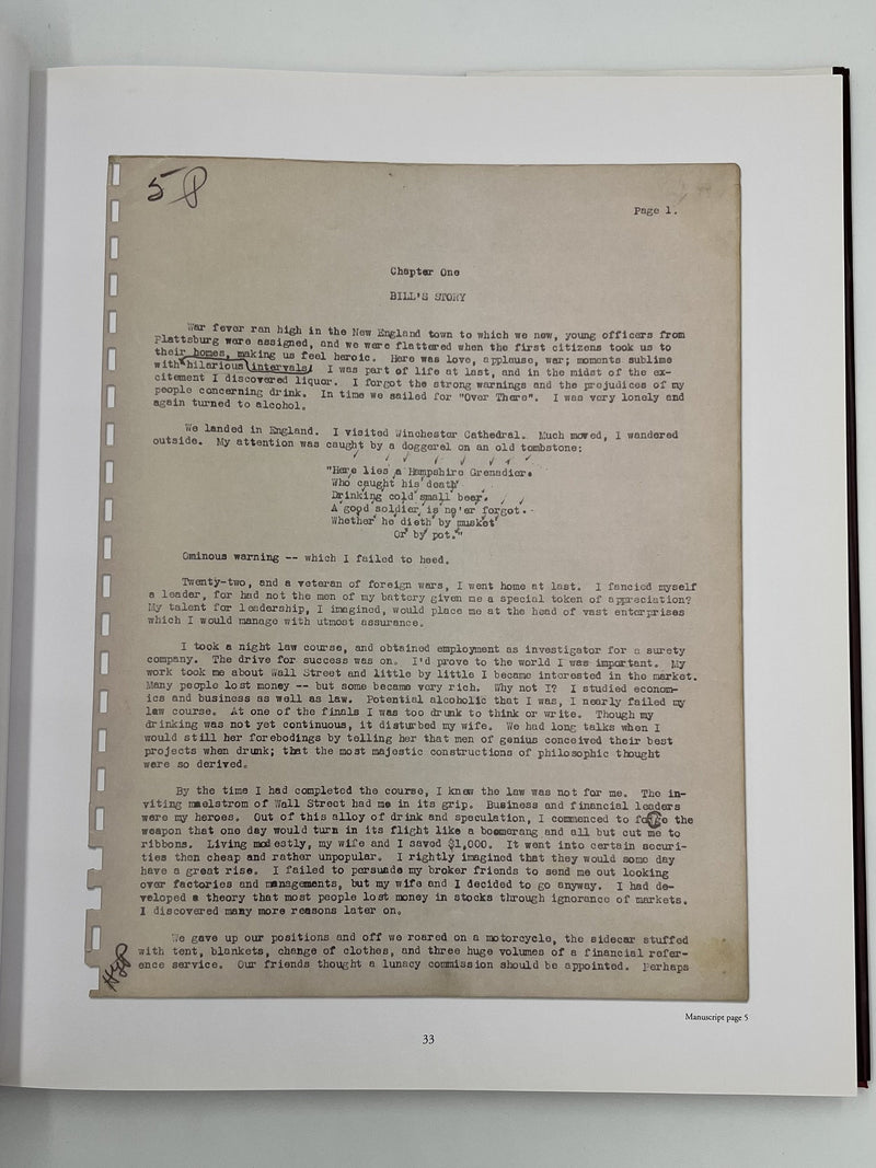 The Book That Started It All: The Original Working Manuscript of Alcoholics Anonymous - FIRST PRINTING Recovery Collectibles