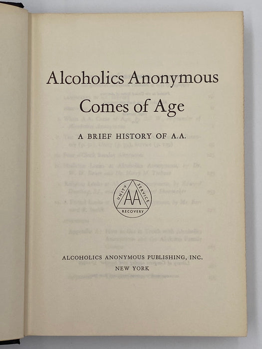 Alcoholics Anonymous Comes Of Age - First Printing H-G 1957 David Shaw