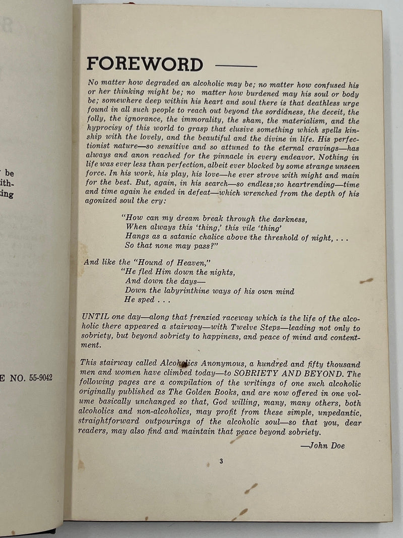 Signed by Father John Doe - Sobriety and Beyond - 1955 Ralph Pfau Recovery Collectibles