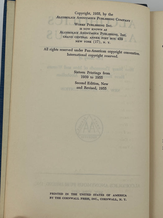 Alcoholics Anonymous Second Edition First Printing from 1955 - Original Dust Jacket Recovery Collectibles