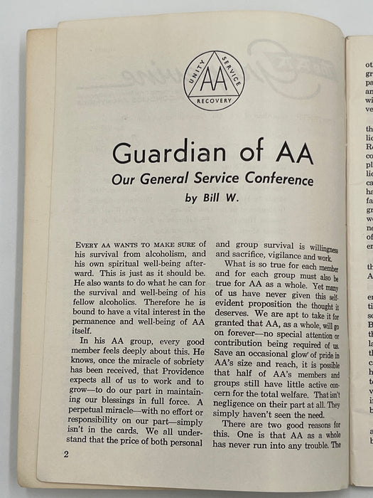 AA Grapevine from April 1958 - Guardian of AA by Bill Mark McConnell