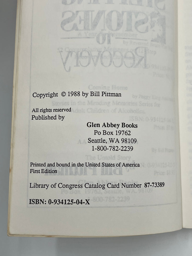 Stepping Stones to Recovery by Bill Pittman - 1988 Recovery Collectibles