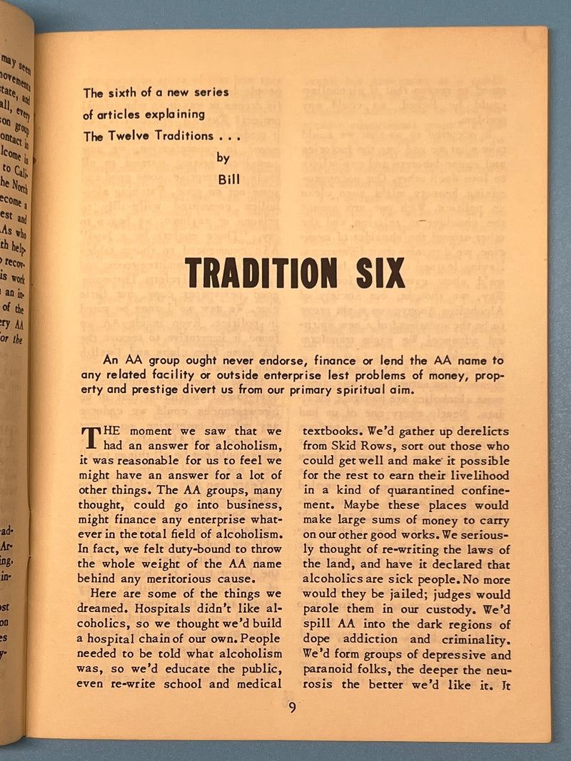 AA Grapevine from October 1952 - Tradition Six Mark McConnell