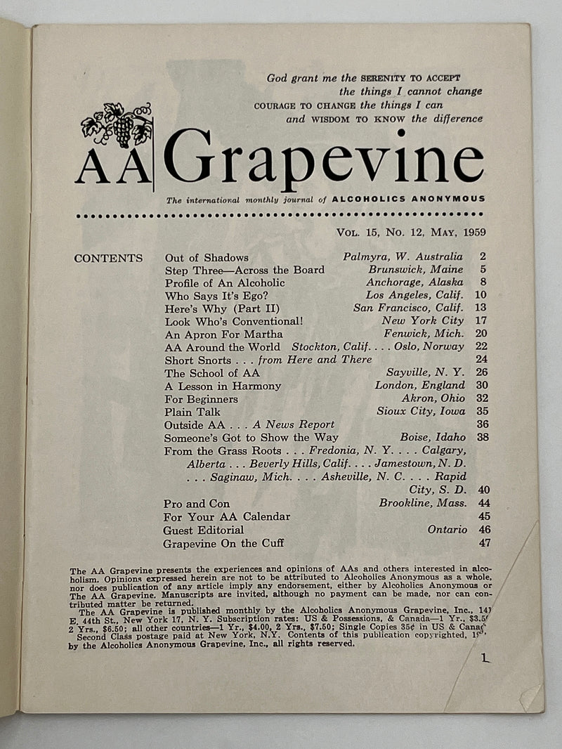 AA Grapevine from May 1959 Mark McConnell