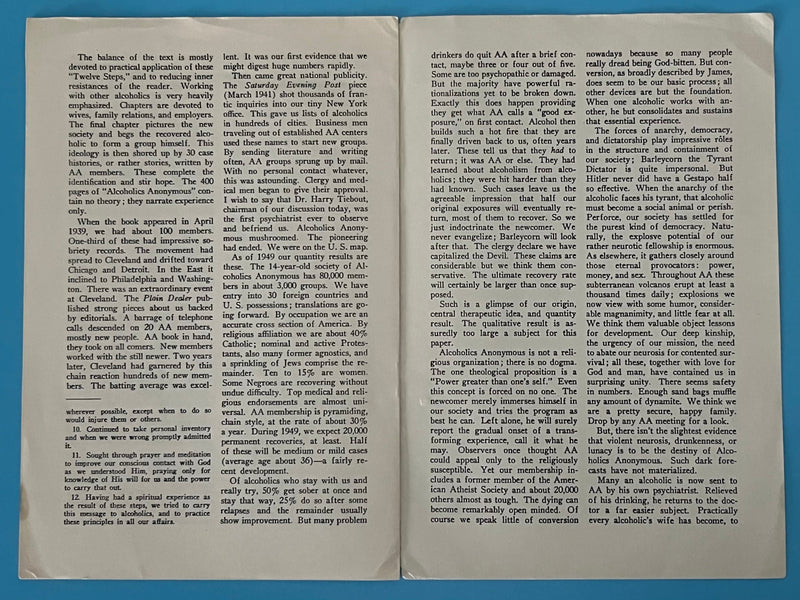 The Society of Alcoholics Anonymous - Pamphlet Recovery Collectibles