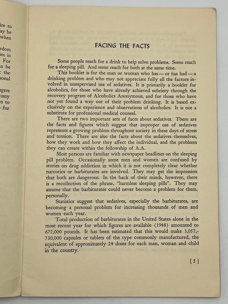 Sedatives and the Alcoholic - 1952 Edition Mark McConnell