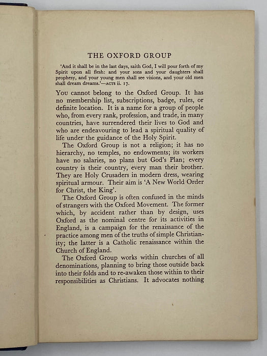 What is The Oxford Group? - First Printing 1933 Recovery Collectibles