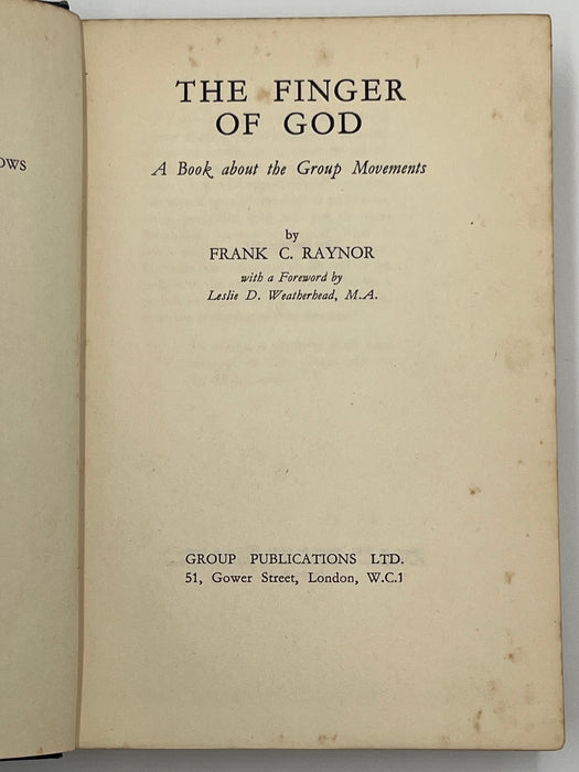 The Finger of God by Frank C. Raynor - First Printing 1934 Mark McConnell