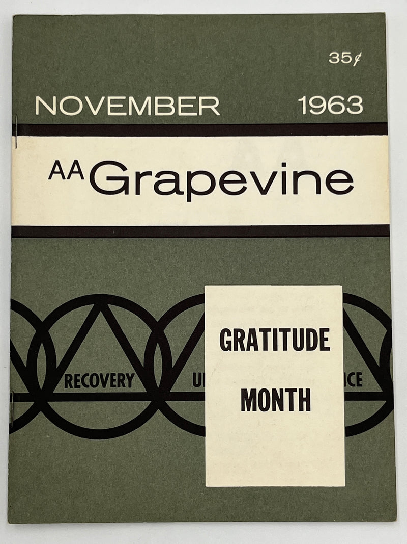 AA Grapevine from November 1963 - Gratitude Month Mark McConnell