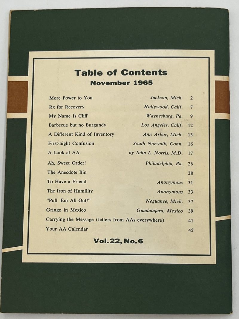 AA Grapevine from November 1965 - A Look at AA Mark McConnell