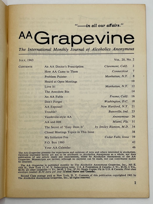 AA Grapevine from July 1963 - Love It Mark McConnell