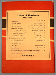 AA Grapevine issue from July 1965 - 30th Anniversary International Convention Recovery Collectibles