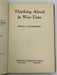 Thinking Aloud in War-Time by Leslie D. Weatherhead Recovery Collectibles