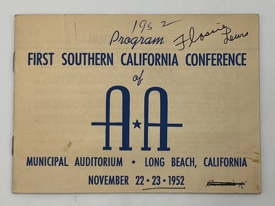 Program for the First Southern California Conference of AA - 1952 Recovery Collectibles