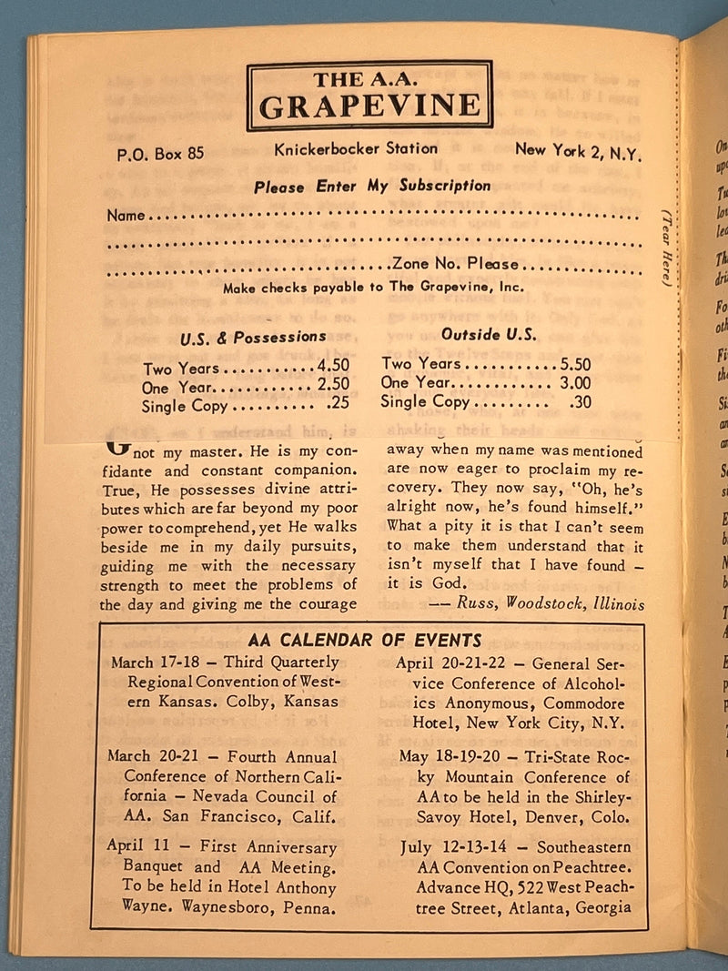AA Grapevine from March 1951 Mark McConnell
