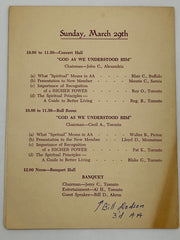 Program for the first Ontario Regional Conference of AA - 1953 Recovery Collectibles