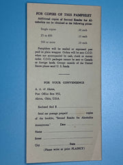 Second Reader for Alcoholics Anonymous - Akron Pamphlet Recovery Collectibles