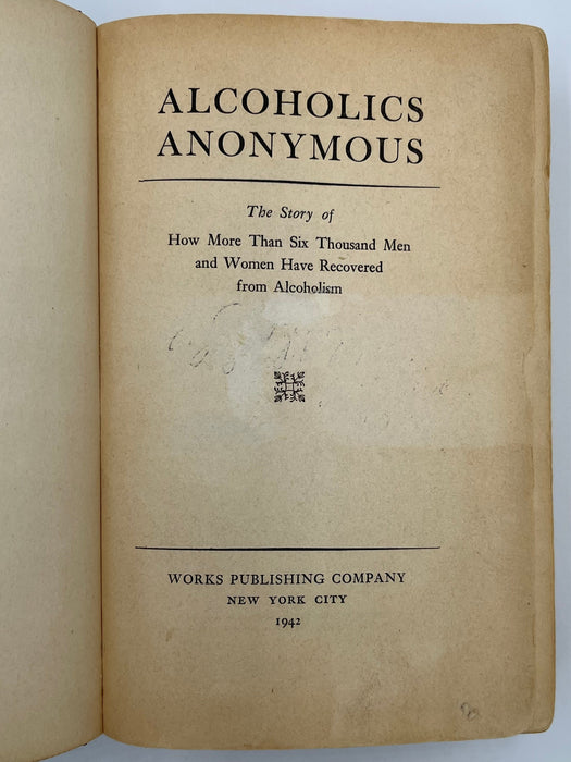 Alcoholics Anonymous First Edition Navy Blue 3rd Printing - 1942 Recovery Collectibles