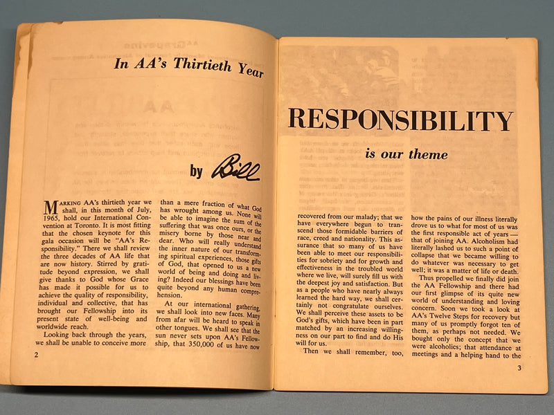 AA Grapevine issue from July 1965 - 30th Anniversary International Convention Recovery Collectibles