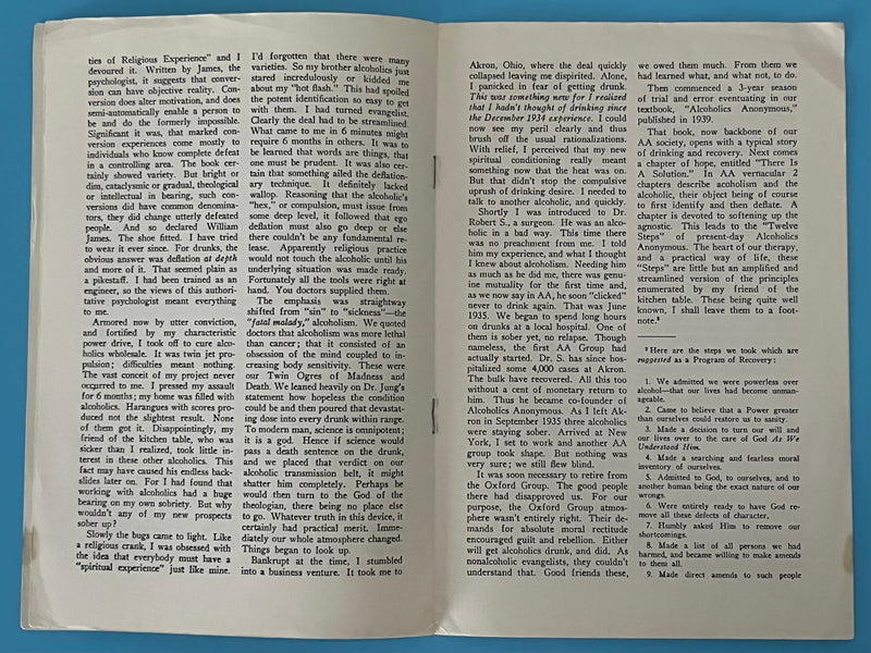 The Society of Alcoholics Anonymous - Pamphlet Recovery Collectibles