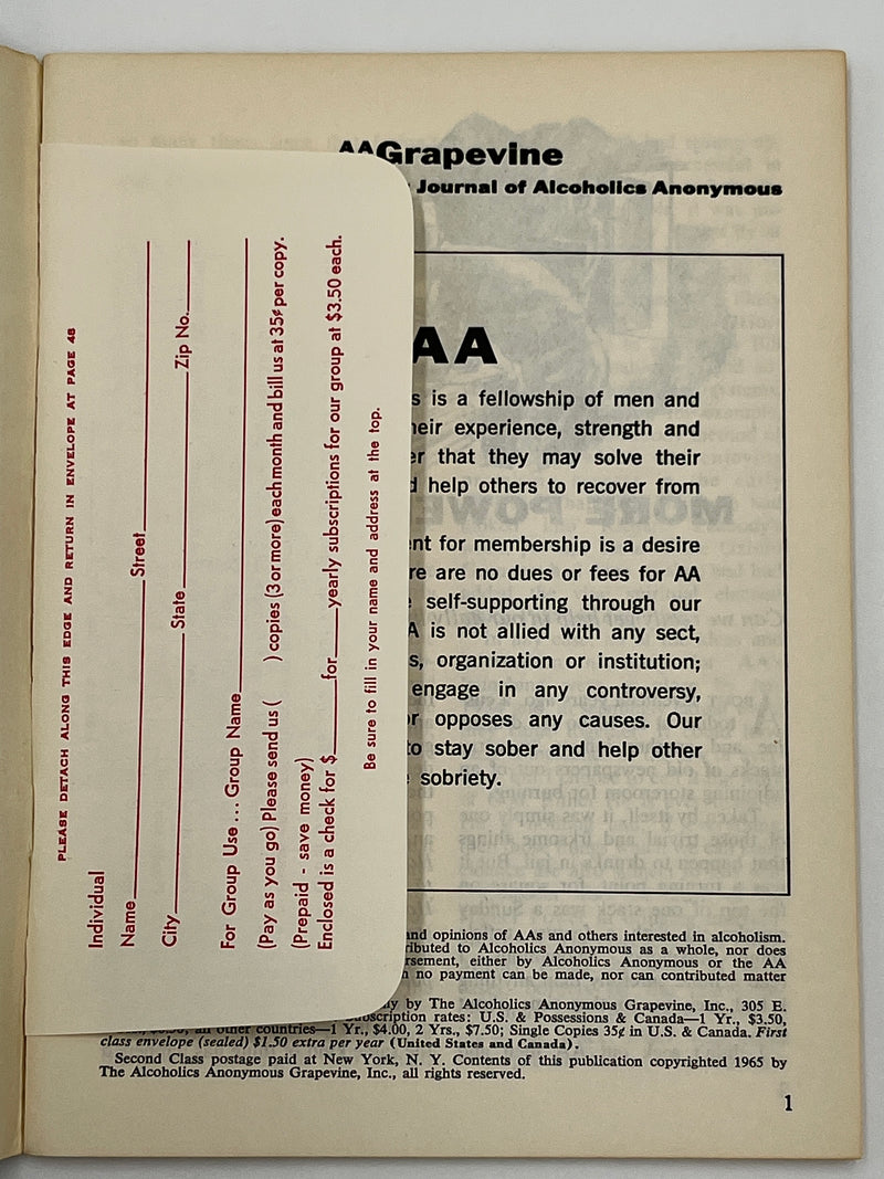 AA Grapevine from November 1965 - A Look at AA Mark McConnell
