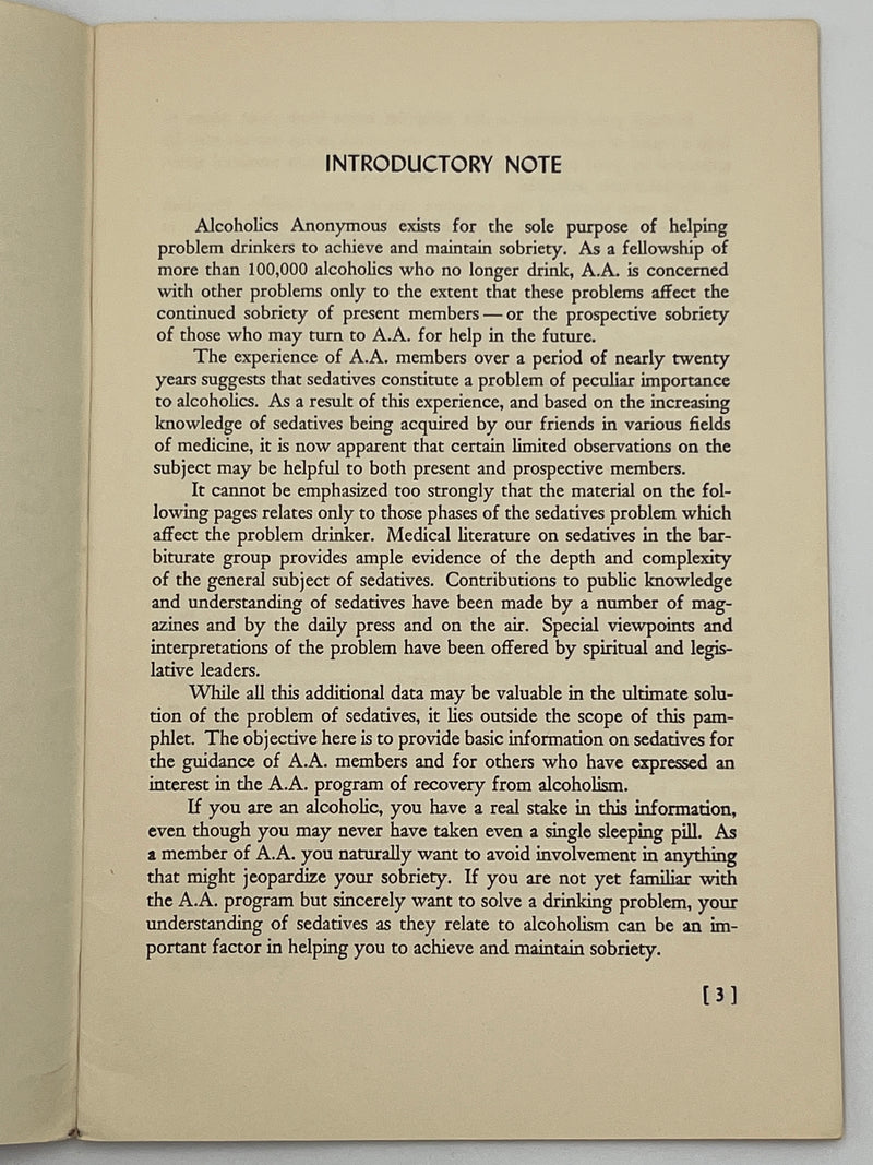 Sedatives and the Alcoholic - 1952 Edition Mark McConnell