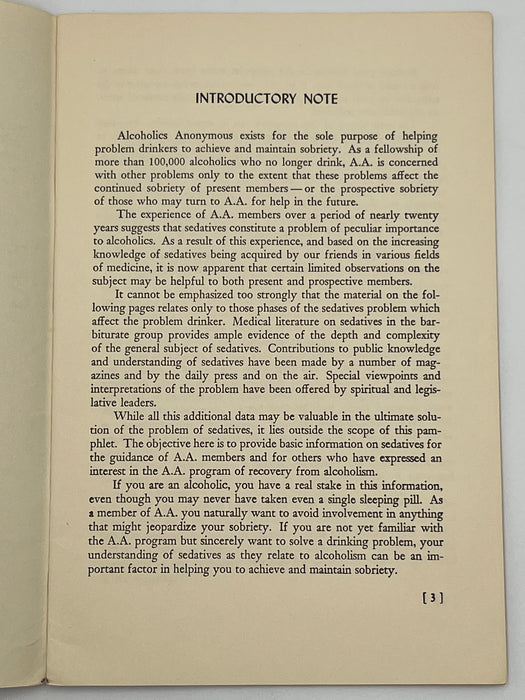 Sedatives and the Alcoholic - 1952 Edition Mark McConnell