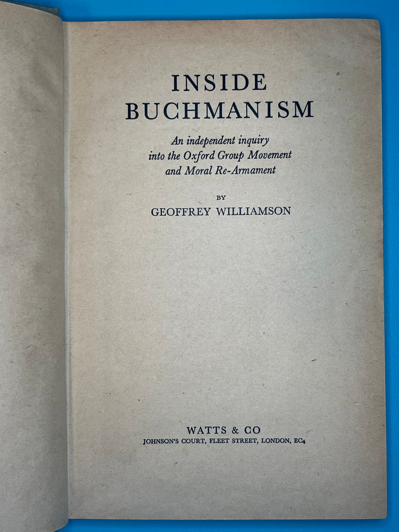 Inside Buchmanism by Geoffrey Williamson - 1954 Recovery Collectibles