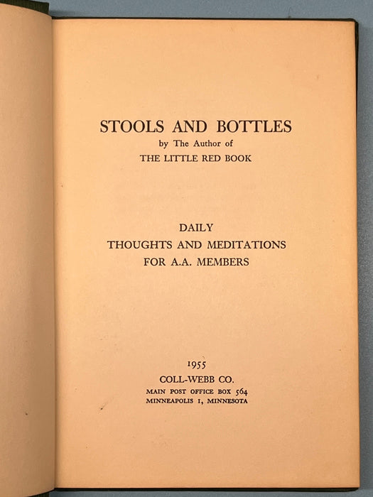 STOOLS AND BOTTLES First Edition 1st Printing - 1955 Recovery Collectibles