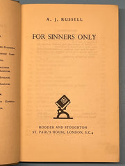 For Sinners Only by A.J. Russell - 21st Edition 1937 - ODJ Recovery Collectibles