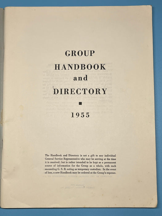 1955 AA Group Handbook and Directory Recovery Collectibles