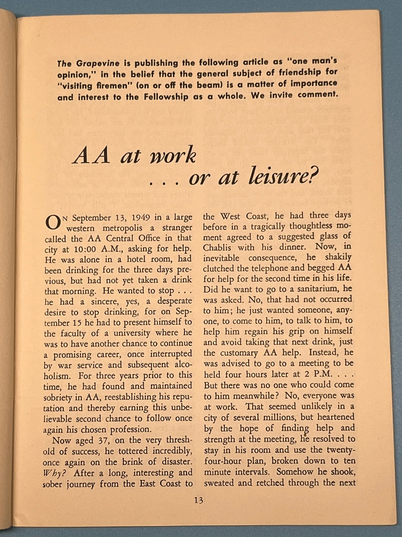 AA Grapevine - July 1953 - A Fragment of History by Bill Mark McConnell