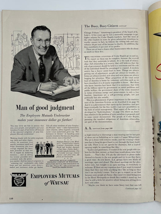 Fortune Magazine from February 1951 - Alcoholics Anonymous: A Uniquely American Phenomenon Recovery Collectibles