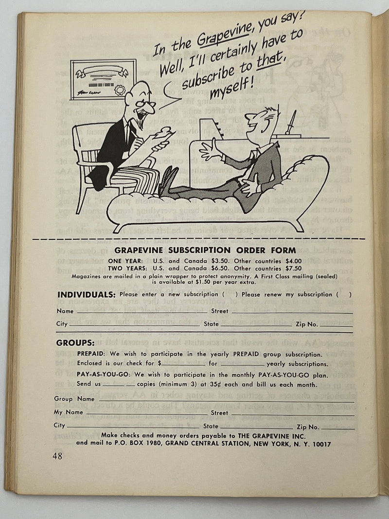 AA Grapevine from September 1967 - Stop Smoking Mark McConnell
