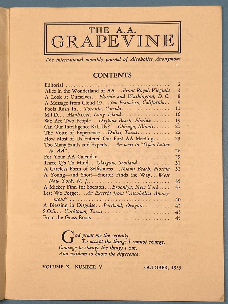 AA Grapevine from October 1953 Mark McConnell