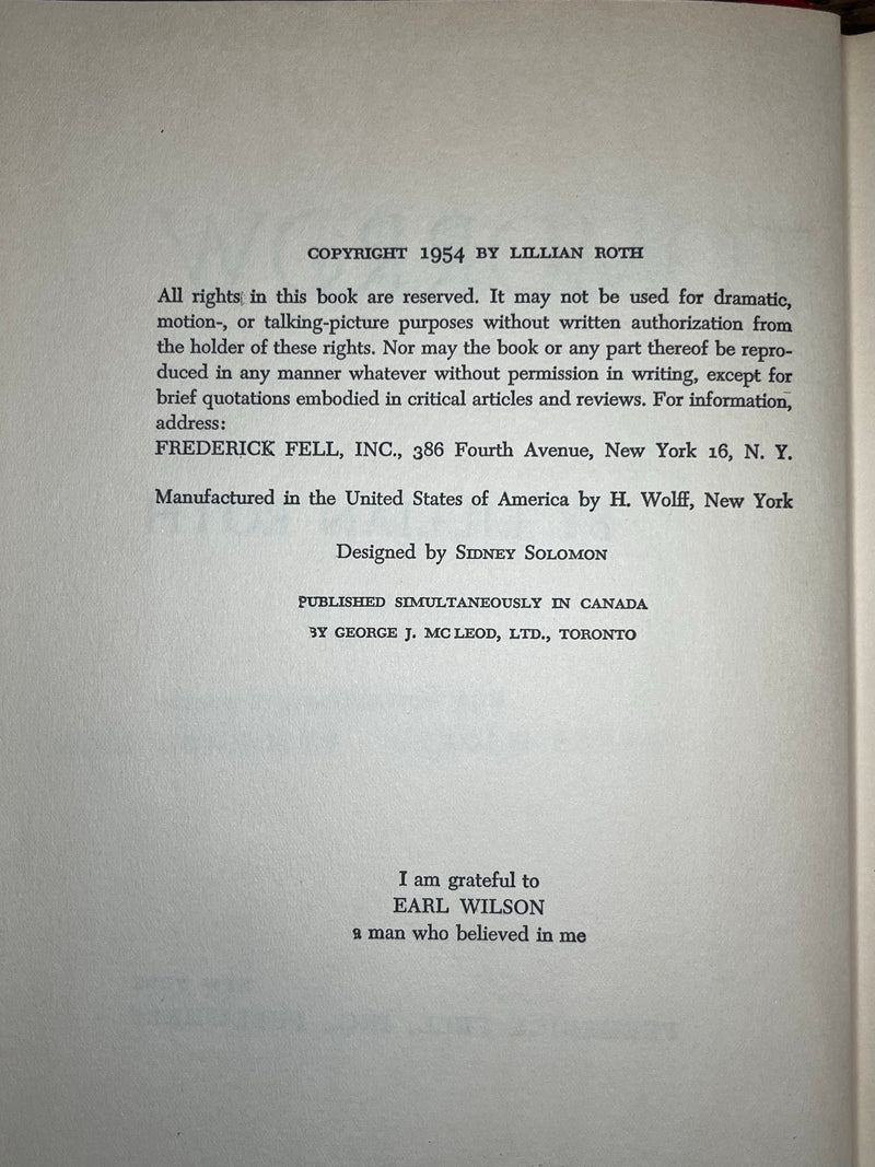I’ll Cry Tomorrow by Lillian Roth - 1954 David Shaw