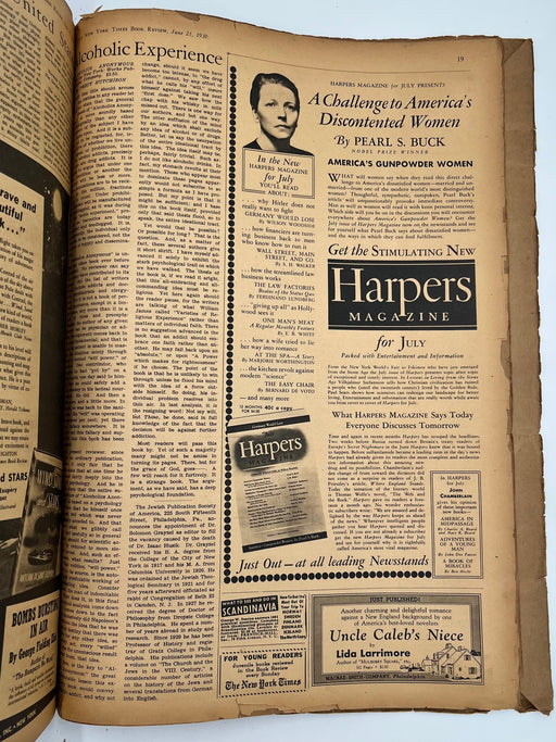 Alcoholic Experience - New York Times Book Review - 1939 Recovery Collectibles